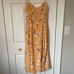 Abercrombie & Fitch Tie Strap Corset Midi Dress Floral XSP